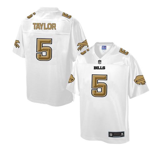 Men's Game Tyrod Taylor Nike Jersey White - #5 Pro Line Fashion NFL Buffalo Bills