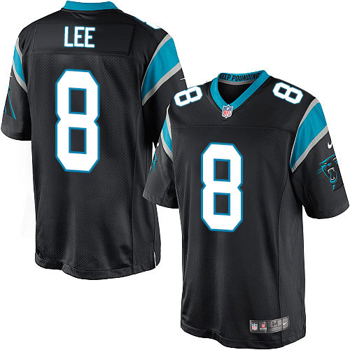 Men's Limited Andy Lee Nike Jersey Black Home - #8 NFL Carolina Panthers