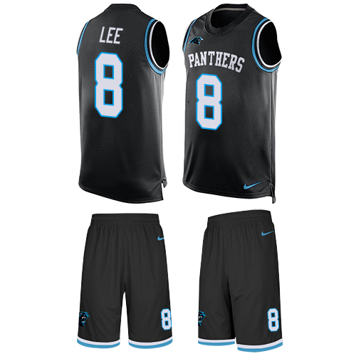Men's Limited Andy Lee Nike Jersey Black - #8 Tank Top Suit NFL Carolina Panthers