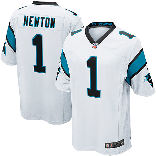 Youth Elite Cam Newton Nike Jersey White Road - #1 NFL Carolina Panthers