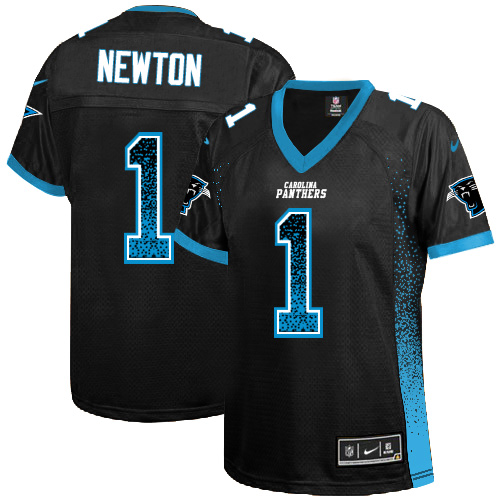 Women's Elite Cam Newton Nike Jersey Black - #1 Drift Fashion NFL Carolina Panthers