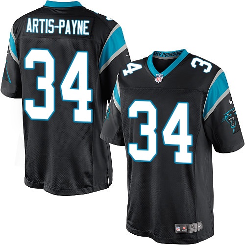 Youth Elite Cameron Artis-Payne Nike Jersey Black Home - #34 NFL Carolina Panthers
