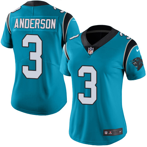 Women's Limited Derek Anderson Nike Jersey Blue - #3 Rush NFL Carolina Panthers