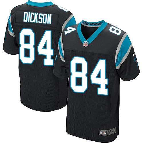 Men's Elite Ed Dickson Nike Jersey Black Home - #84 NFL Carolina Panthers