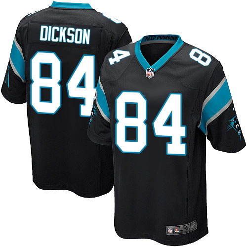 Men's Game Ed Dickson Nike Jersey Black Home - #84 NFL Carolina Panthers