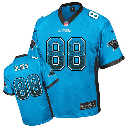 Men's Elite Greg Olsen Nike Jersey Blue - #88 Drift Fashion NFL Carolina Panthers
