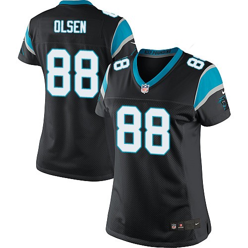 Women's Limited Greg Olsen Nike Jersey Black Home - #88 NFL Carolina Panthers