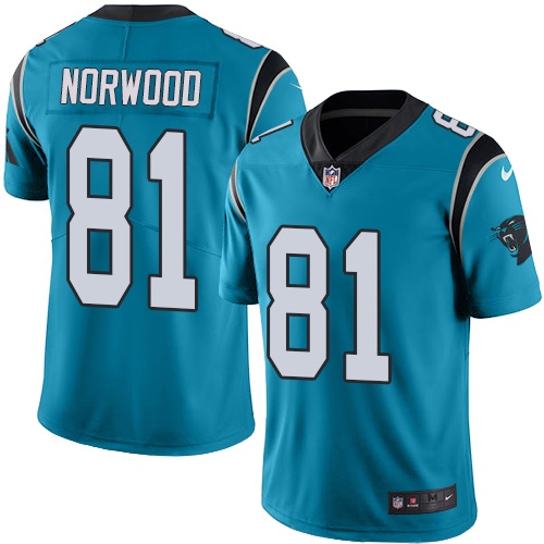 Youth Limited Kevin Norwood Nike Jersey Blue - #81 Rush NFL Carolina Panthers