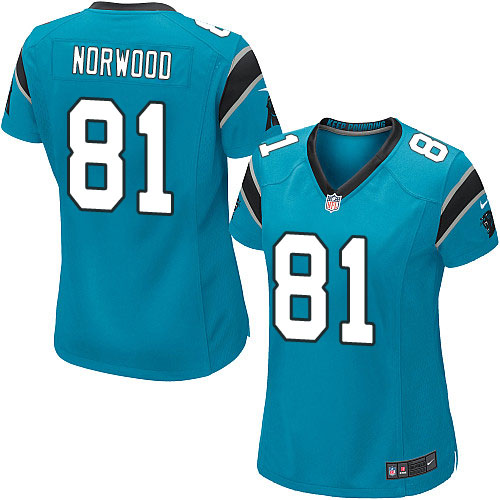 Women's Game Kevin Norwood Nike Jersey Blue Alternate - #81 NFL Carolina Panthers