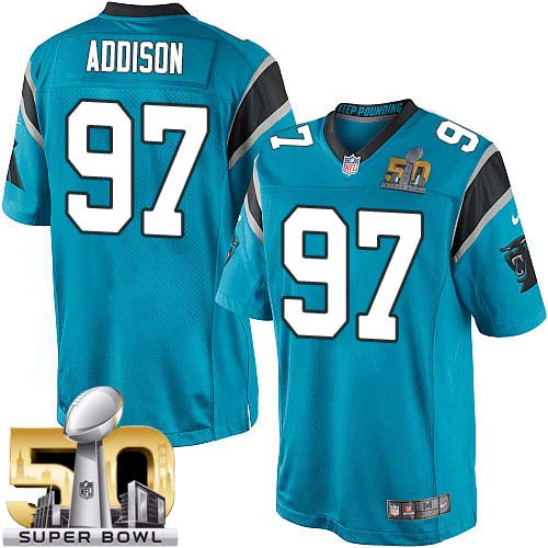 Youth Elite Mario Addison Super Bowl L Nike Jersey Blue Alternate - #97 NFL Carolina Panthers