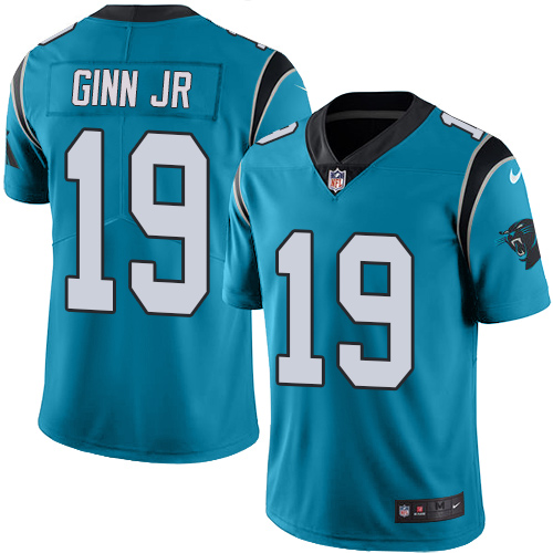 Men's Limited Ted Ginn Jr Nike Jersey Blue - #19 Rush NFL Carolina Panthers