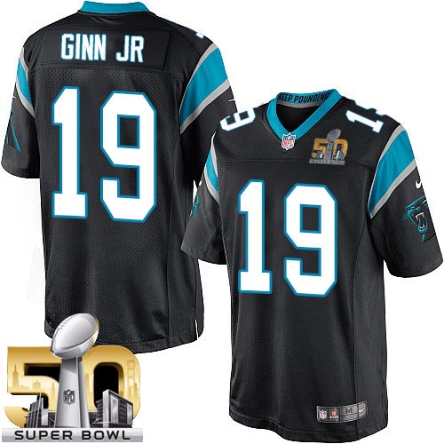 Youth Limited Ted Ginn Jr Super Bowl L Nike Jersey Black Home - #19 NFL Carolina Panthers