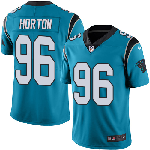Youth Limited Wes Horton Nike Jersey Blue - #96 Rush NFL Carolina Panthers