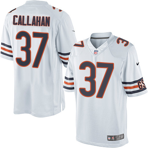 Men's Limited Bryce Callahan Nike Jersey White Road - #37 NFL Chicago Bears