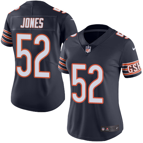 Women's Limited Christian Jones Nike Jersey Navy Blue - #52 Rush NFL Chicago Bears