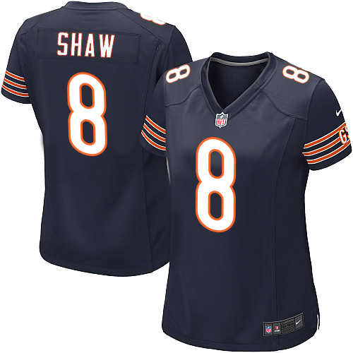 Women's Game Connor Shaw Nike Jersey Navy Blue Home - #8 NFL Chicago Bears