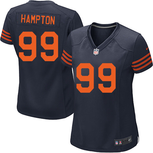 Women's Game Dan Hampton Nike Jersey Navy Blue Alternate - #99 1940s Throwback NFL Chicago Bears