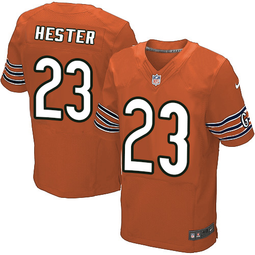Men's Elite Devin Hester Nike Jersey Orange Alternate - #23 NFL Chicago Bears