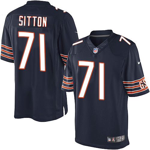 Men's Limited Josh Sitton Nike Jersey Navy Blue Home - #71 NFL Chicago Bears