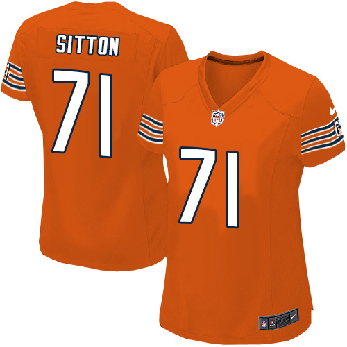 Women's Game Josh Sitton Nike Jersey Orange Alternate - #71 NFL Chicago Bears