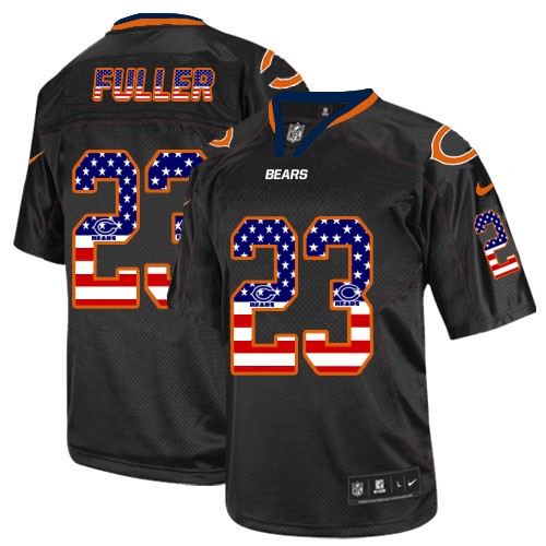 Men's Limited Kyle Fuller Nike Jersey Black - #23 USA Flag Fashion NFL Chicago Bears