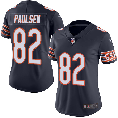 Women's Limited Logan Paulsen Nike Jersey Navy Blue - #82 Rush NFL Chicago Bears