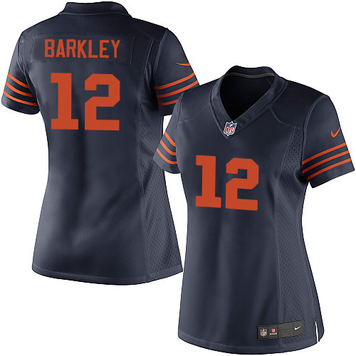 Women's Elite Matt Barkley Nike Jersey Navy Blue Alternate - #12 1940s Throwback NFL Chicago Bears
