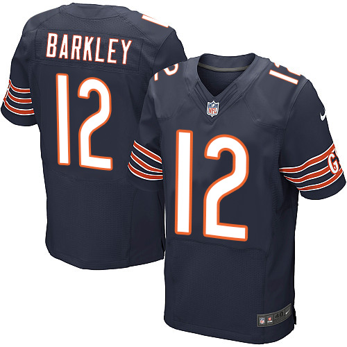Men's Elite Matt Barkley Nike Jersey Navy Blue Home - #12 NFL Chicago Bears