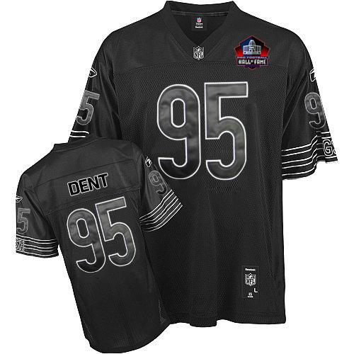 Men's Premier Richard Dent Hall of Fame 2011 Reebok Jersey Black Shadow - #95 Throwback NFL Chicago Bears