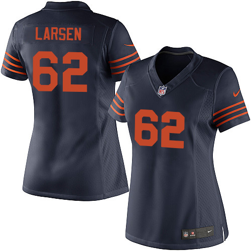 Women's Limited Ted Larsen Nike Jersey Navy Blue Alternate - #62 1940s Throwback NFL Chicago Bears