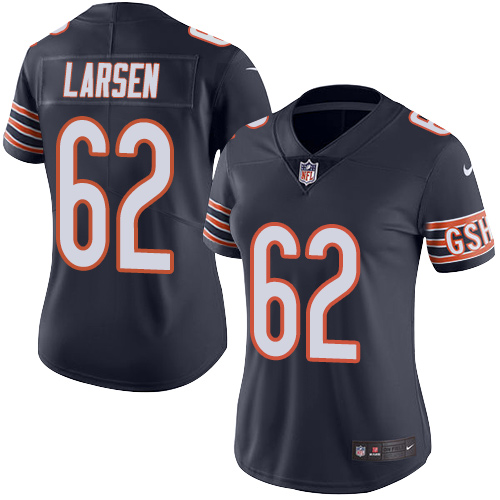 Women's Limited Ted Larsen Nike Jersey Navy Blue - #62 Rush NFL Chicago Bears