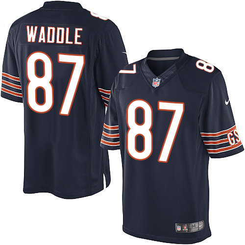 Youth Elite Tom Waddle Nike Jersey Navy Blue Home - #87 NFL Chicago Bears