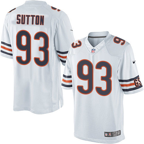 Men's Limited Will Sutton Nike Jersey White Road - #93 NFL Chicago Bears