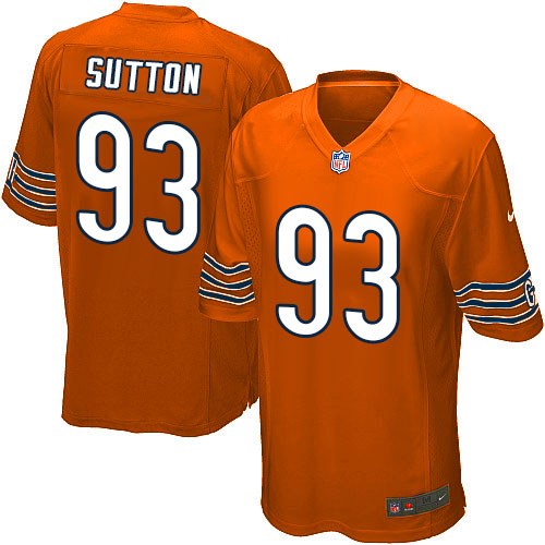 Men's Game Will Sutton Nike Jersey Orange Alternate - #93 NFL Chicago Bears