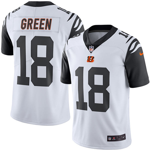 Youth Limited A.J. Green Nike Jersey White - #18 Rush NFL Cincinnati Bengals