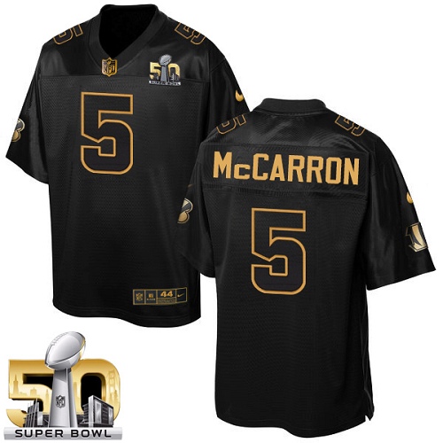 Men's Elite AJ McCarron Nike Jersey Black - #5 Pro Line Gold Collection NFL Cincinnati Bengals