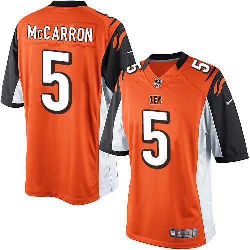 Men's Limited AJ McCarron Nike Jersey Orange Alternate - #5 NFL Cincinnati Bengals