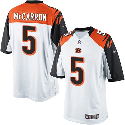 Youth Limited AJ McCarron Nike Jersey White Road - #5 NFL Cincinnati Bengals