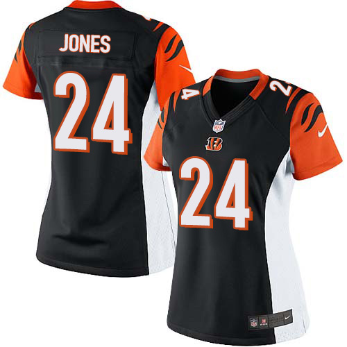 Women's Elite Adam Jones Nike Jersey Black Home - #24 NFL Cincinnati Bengals