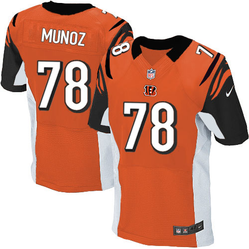 Men's Elite Anthony Munoz Nike Jersey Orange Alternate - #78 NFL Cincinnati Bengals