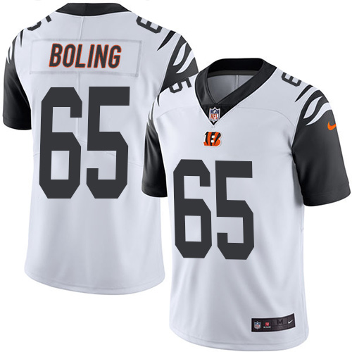 Youth Limited Clint Boling Nike Jersey White - #65 Rush NFL Cincinnati Bengals