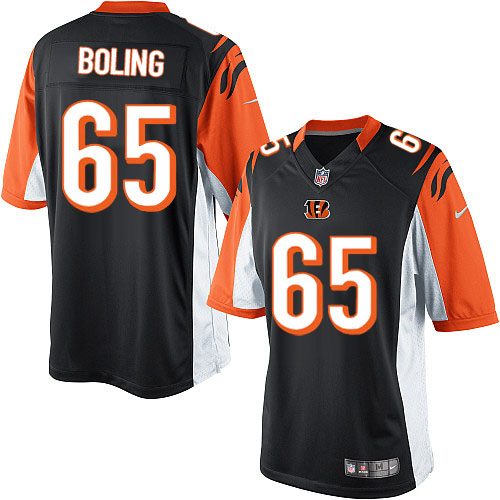 Men's Limited Clint Boling Nike Jersey Black Home - #65 NFL Cincinnati Bengals