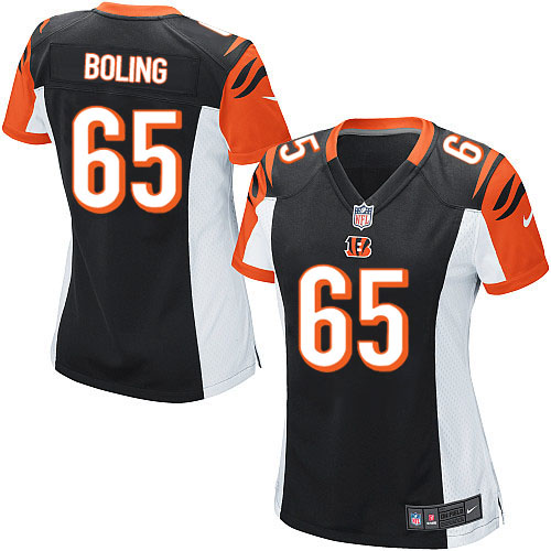 Women's Game Clint Boling Nike Jersey Black Home - #65 NFL Cincinnati Bengals