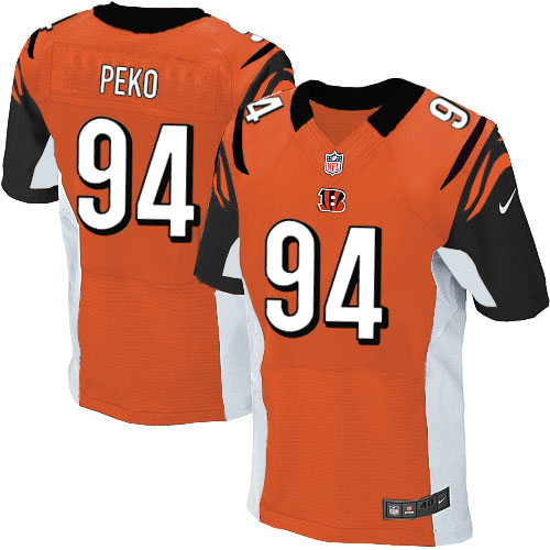 Men's Elite Domata Peko Nike Jersey Orange Alternate - #94 NFL Cincinnati Bengals