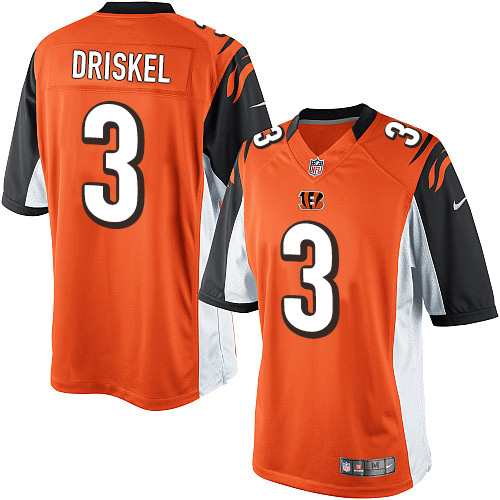 Men's Limited Jeff Driskel Nike Jersey Orange Alternate - #3 NFL Cincinnati Bengals