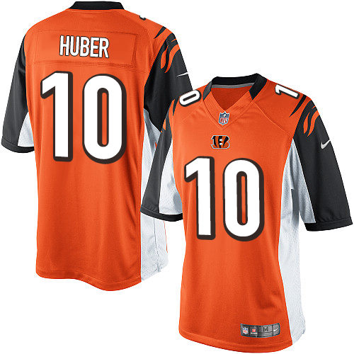 Men's Limited Kevin Huber Nike Jersey Orange Alternate - #10 NFL Cincinnati Bengals