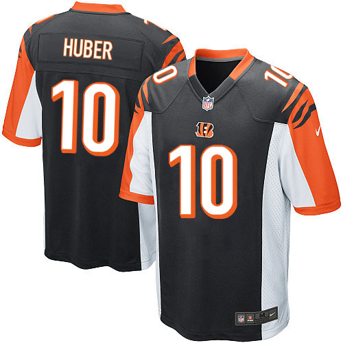 Youth Elite Kevin Huber Nike Jersey Black Home - #10 NFL Cincinnati Bengals