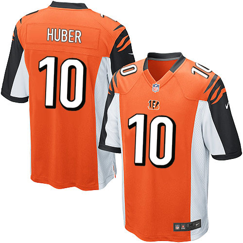 Youth Elite Kevin Huber Nike Jersey Orange Alternate - #10 NFL Cincinnati Bengals