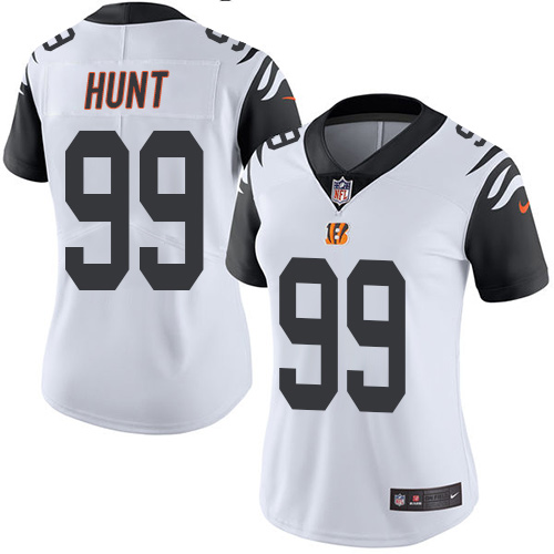 Women's Limited Margus Hunt Nike Jersey White - #99 Rush NFL Cincinnati Bengals