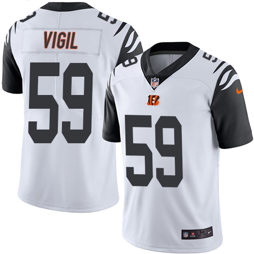 Youth Limited Nick Vigil Nike Jersey White - #59 Rush NFL Cincinnati Bengals